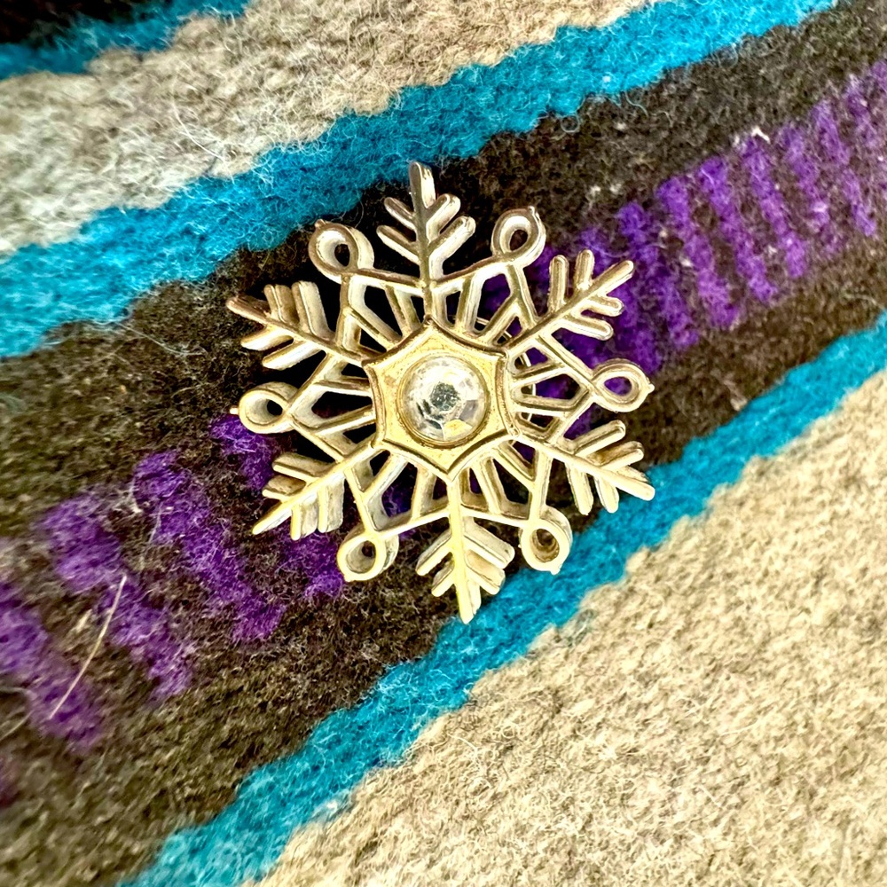Seasonal Silver Snowflake Brooch Pin